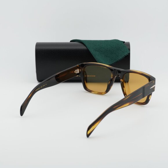 David Beckham DB 7000/S BOLD 0KVI Z0 Square Sunglasses - Brown/Blue Multilayer - Picture 9 of 11